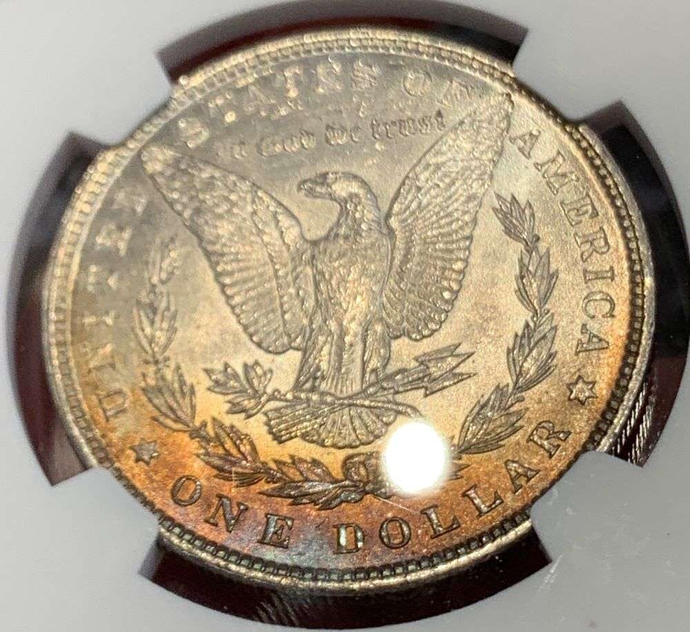 Toned 1896 Morgan Silver Dollar NGC MS63 (1 of 5)