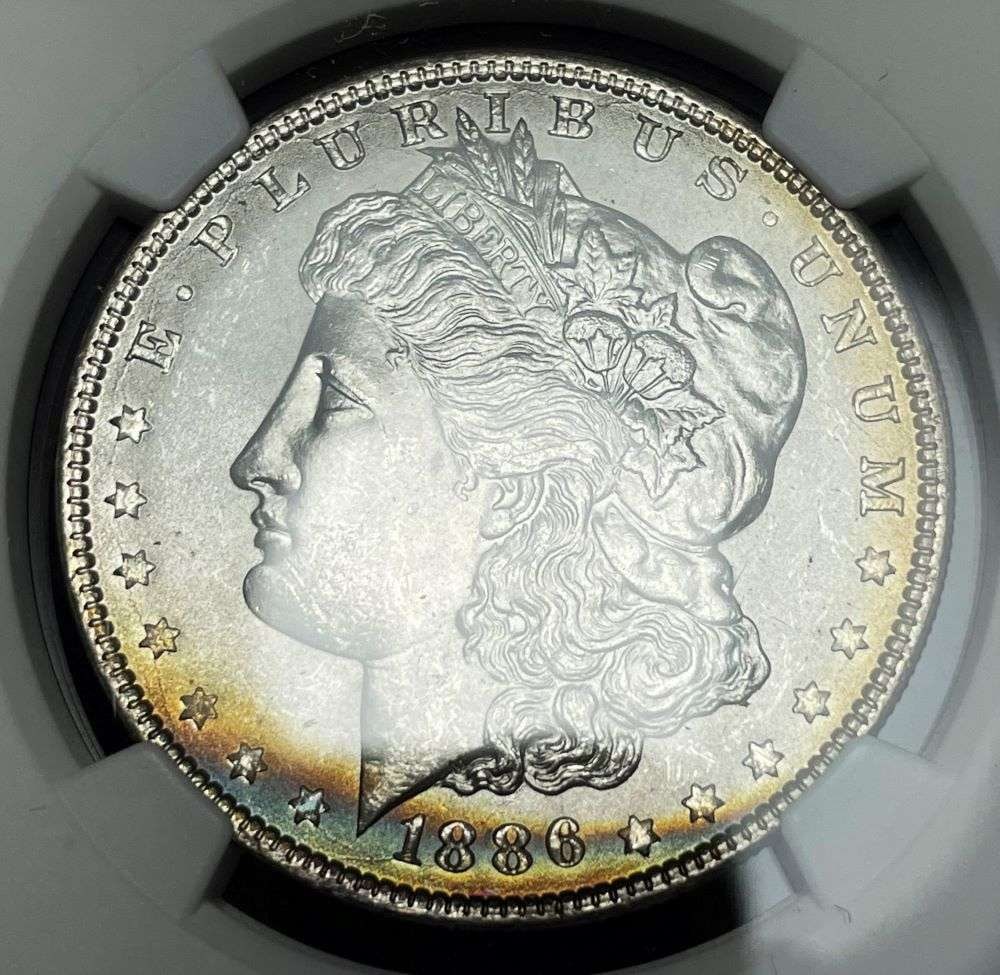 1886 Morgan Silver Dollar NGC MS64: This coin comes from a very, very, very old collection that hasn't seen the light of day in decades. NGC has certified these as they originated from the 1961 treasury release of morgan silver dollars.