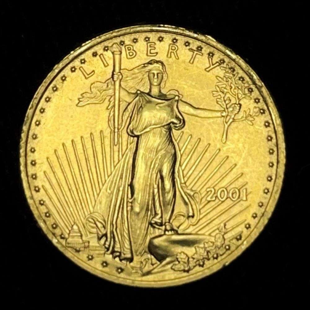 2001 American Gold Eagle 1/10th ozt $5 (1 of 2)