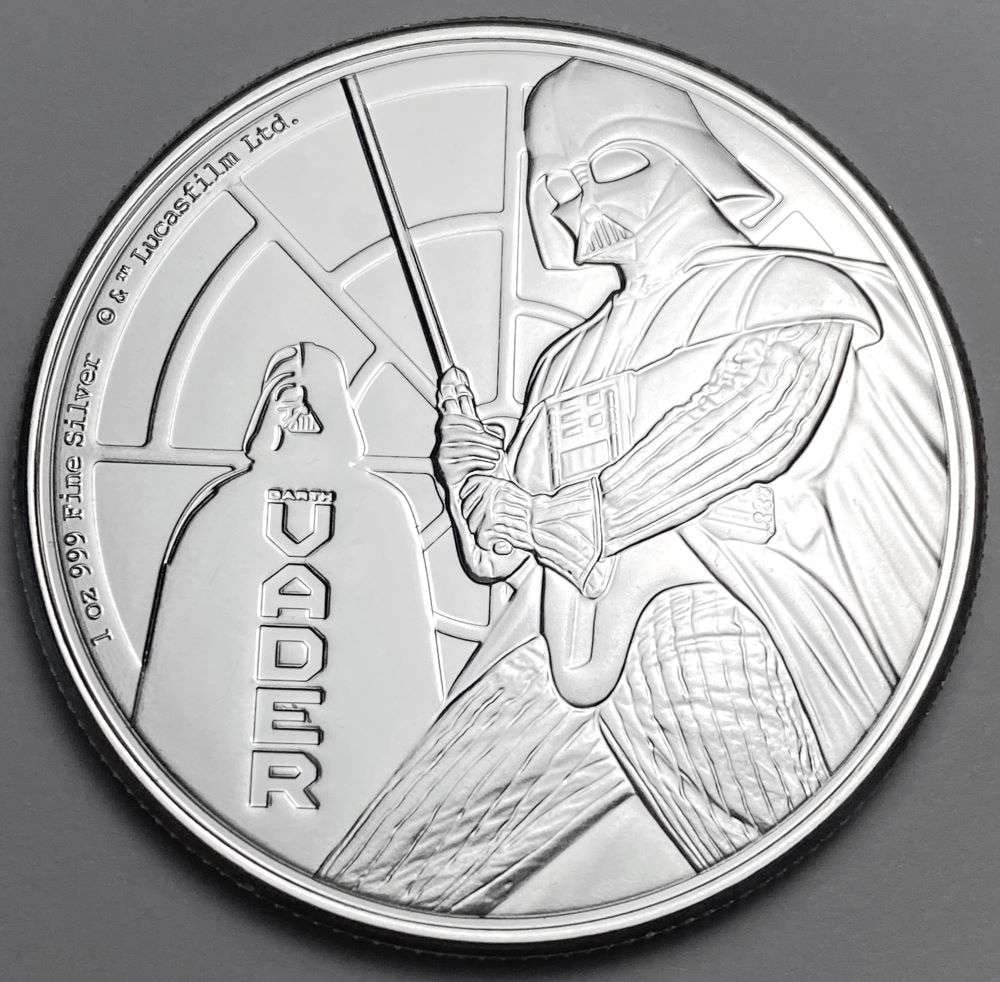 2022 NIUE $2 Darth Vader 1 ozt .999 Silver: Winner shall receive (1) coin precisely resembling the one shown here.(RR/B)