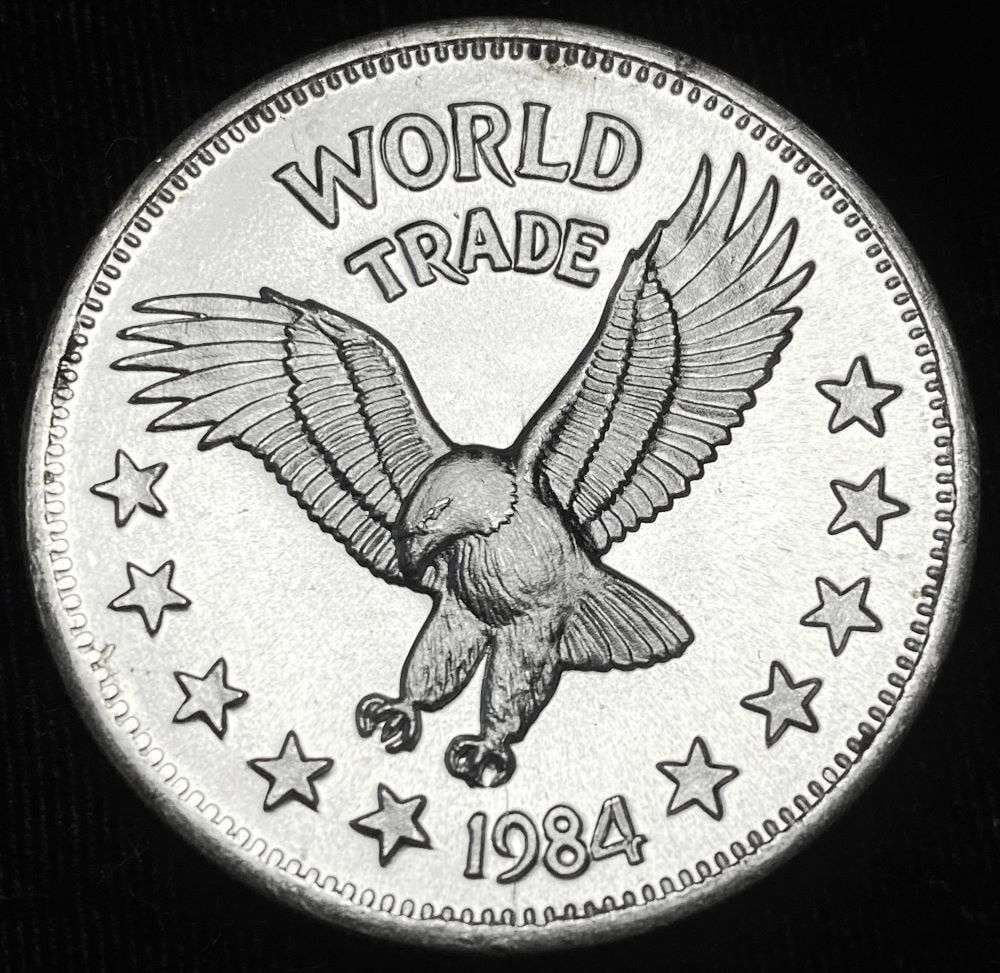 1984 World Trade Eagle One World Trade Unit 1 ozt .999 Silver: Winner shall receive the exact coin shown here. (RR/B)