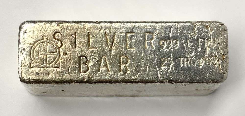 Rare Vintage 25 ozt Omega .999 Silver Bar: Winner shall receive the exact bar shown here. (RR)