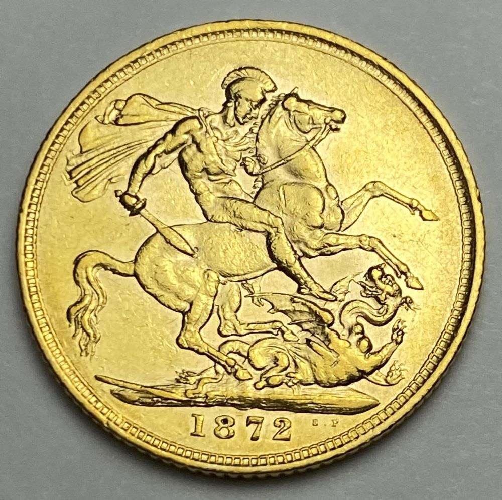 Last Minute! 1872 Gold Great Britain Sovereign .2355 oz AGW XF (1 of 3)