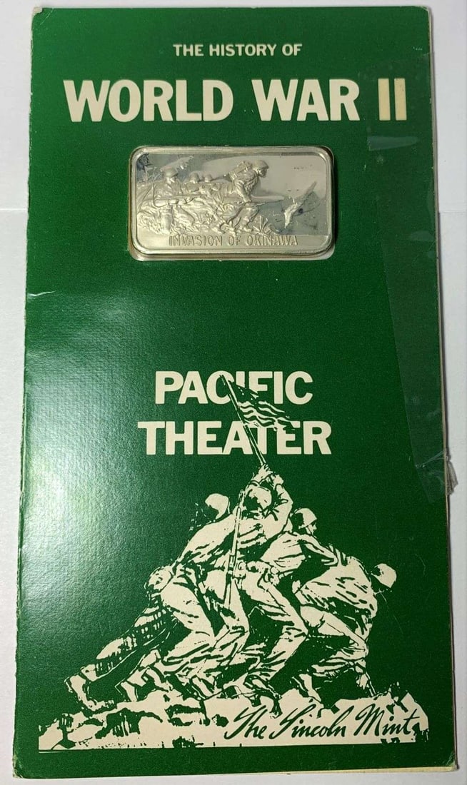 Very Rare Vintage Lincoln Mint 1.9 ozt WW II Sterling Silver Ingot: Winner shall receive the exact item shown here. (EP/B)