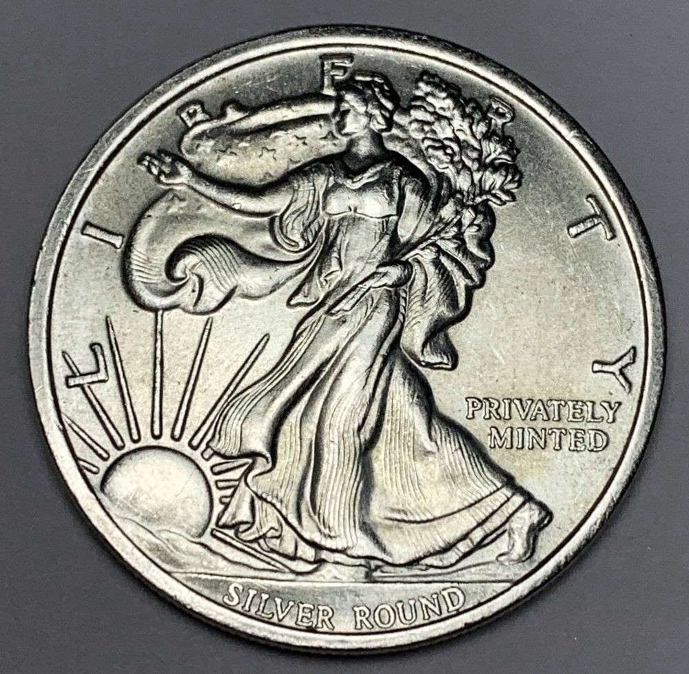 Money Metals Exchange Walking Liberty Design 1 ozt .999 Silver: Winner shall receive the exact coin shown here. (JM/B)