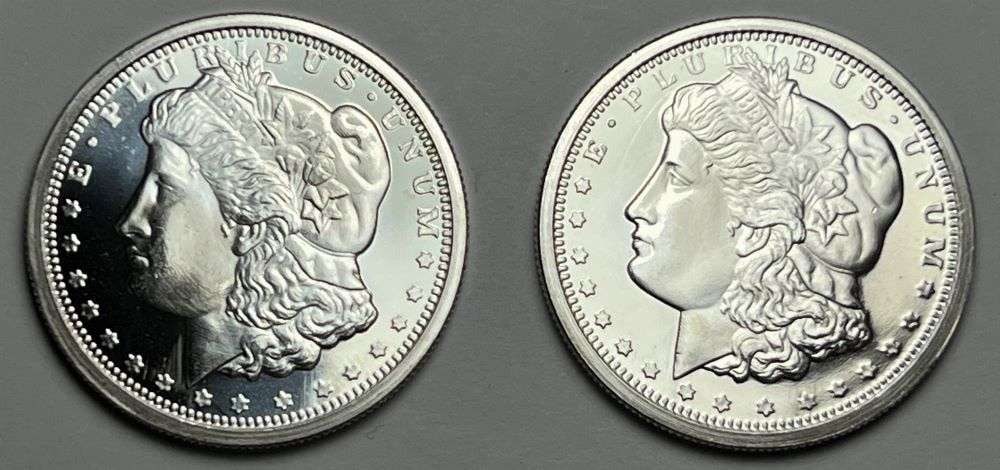 (2) Golden State Mint Morgan Design Proof 1/2 ozt .999 Silver (1 of 2)
