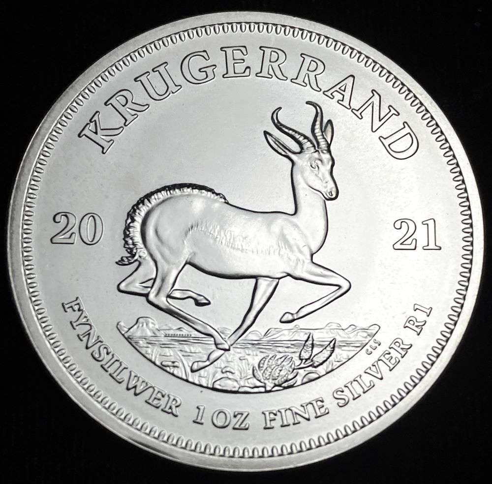 2021 South Africa Krugerrand 1 ozt Silver: Winner shall receive (1) coin precisely resembling the one shown here.(RR/UU)