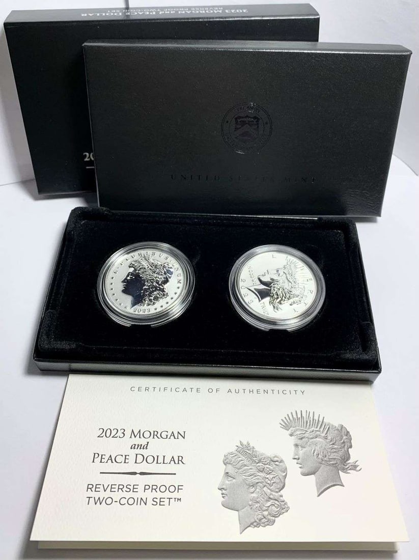 2023-S U.S. Mint Morgan & Peace Silver Dollar Reverse Proof Set (2-coins) (1 of 6)