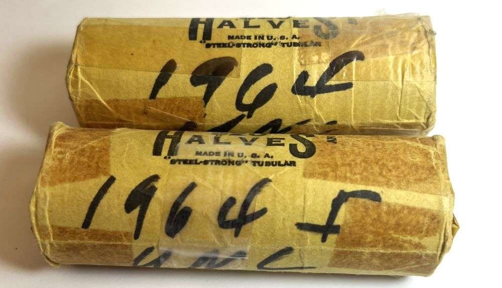 (80-coins) Old Grandma Fresh Shotgun 1964/1964-D JFK 90% Silver Mint Condition $40 FV (2-rolls): Winner shall receive the exact roll (80-coins) shown here. (EP/OBB)