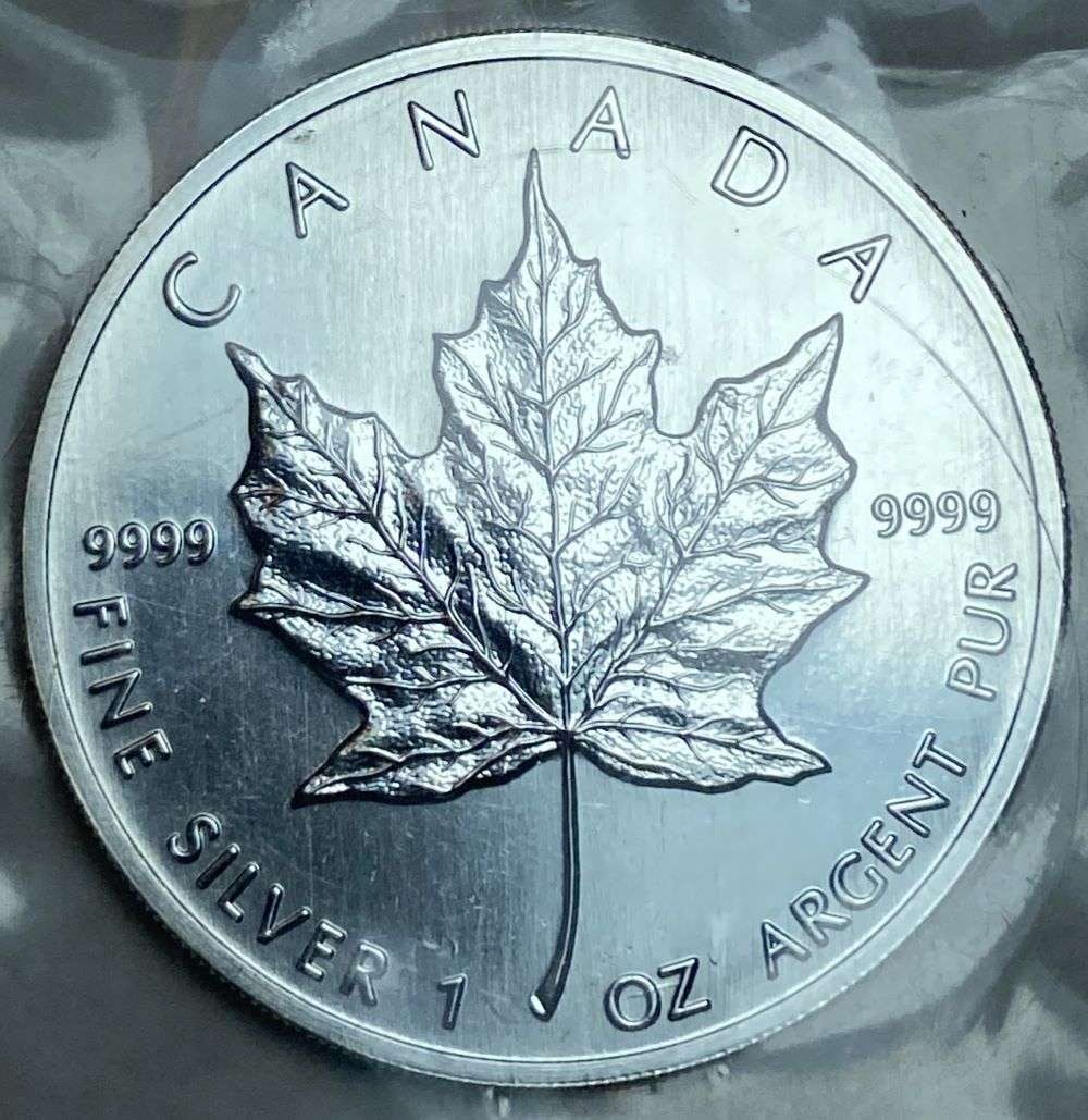2001 Canada $5 Maple Leaf 1 ozt .9999 Silver: Winner shall receive the exact coin shown here (CD/B)