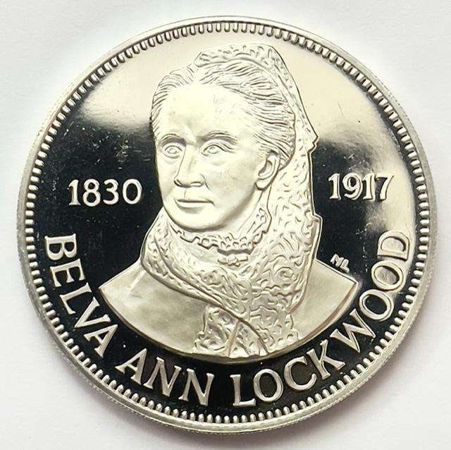 Belva Ann Lockwood Commemorative .925 Sterling Silver Medal: Winner shall receive the exact .925 sterling silver medal shown here. (SJ/B)