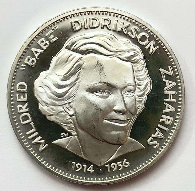 Mildred "Babe" Didrikson Commemorative .925 Sterling Silver Medal: Winner shall receive the exact .925 sterling silver medal shown here. (SJ/B)