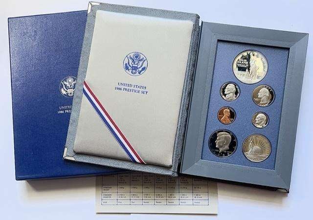 1986 U.S. Mint Statue of Liberty Silver Dollar Prestige Proof Set (7-coins) (1 of 5)