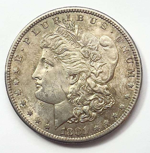 1881-S Morgan Silver Dollar AU: Winner shall receive the exact coin shown here. (SJ/B)
