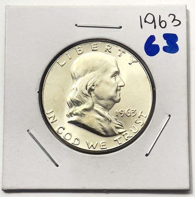 1963 Franklin Silver Half Dollar MS63 (1 of 2)