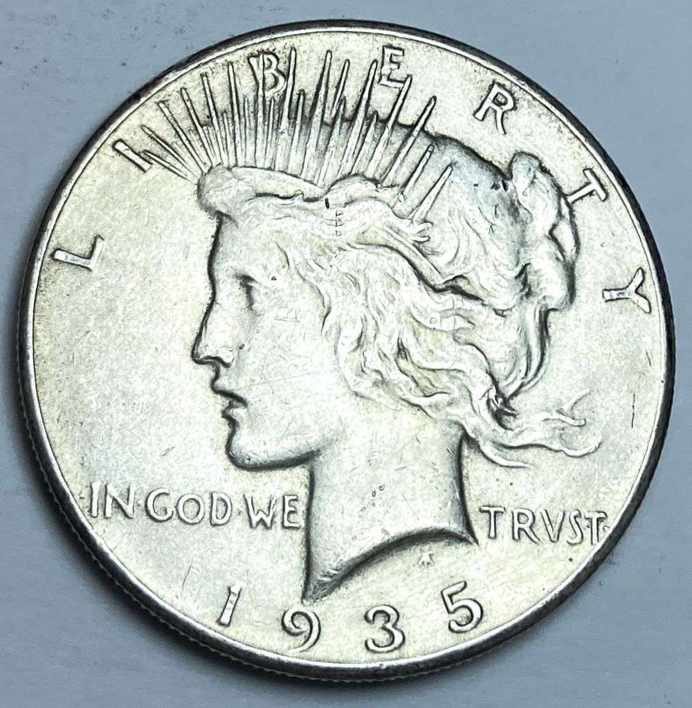 1935 Peace Silver Dollar AU Details (1 of 2)