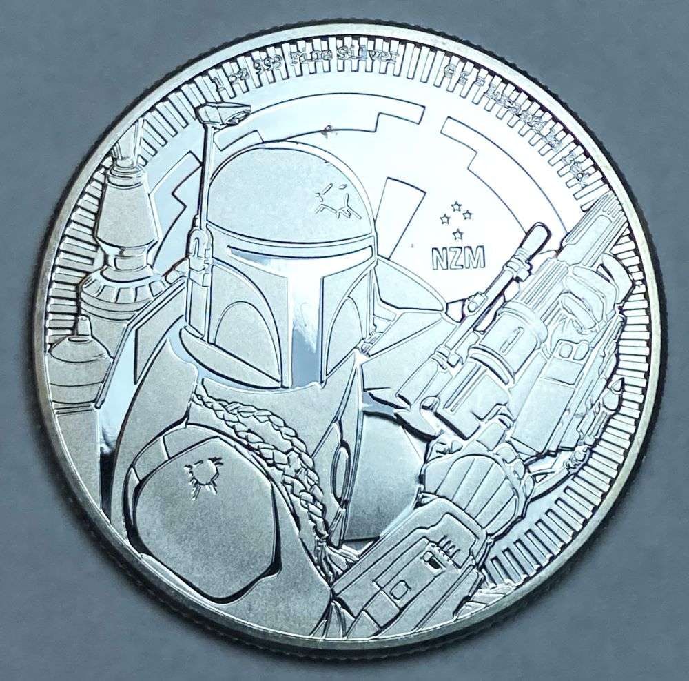 2020 NIUE $2 Boba Fett 1 ozt .999 Silver: Winner shall receive the exact coin shown here. (CD/B)