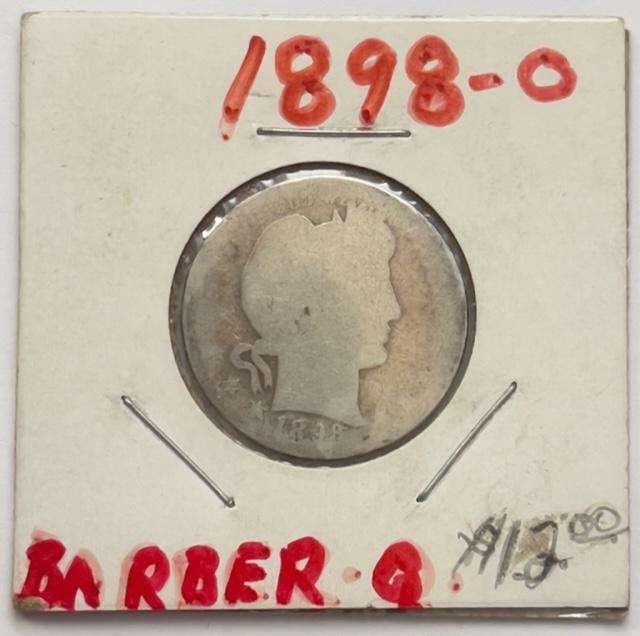 1893-O Barber Silver Quarter "Good" (1 of 2)