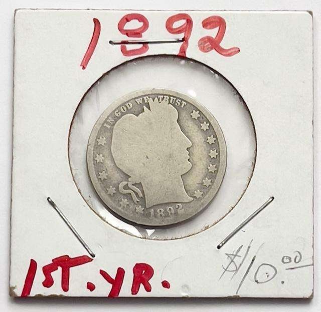 1892 Barber Silver Quarter "Good" (1 of 2)