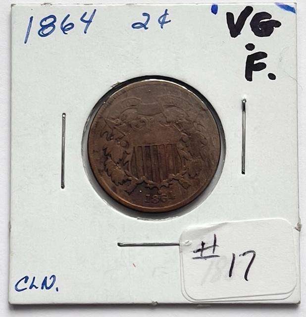 1864 2 Cent Piece "VG" (1 of 2)