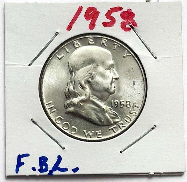 1958 Franklin Silver Half Dollar FBL (1 of 2)