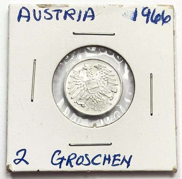 1966 Austria 2 Groschen MS65: Winner shall receive the exact coin shown here. (SJ/B)