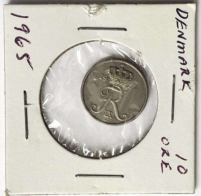 1965 Denmark 10 Ore "AU": Winner shall receive the exact coin shown here. (SJ/B)