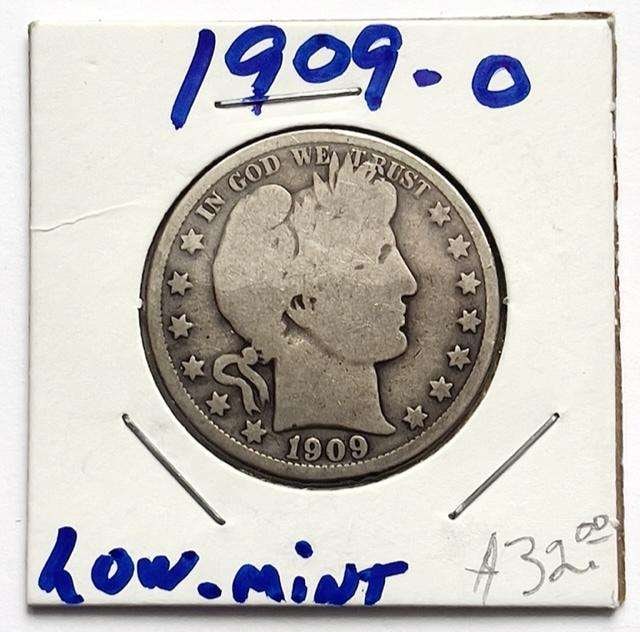 1909-O Barber Silver Half Dollar "VG" (1 of 2)