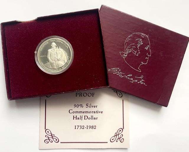 1982 U.S. Mint George Washington Commemorative Proof Silver Half Dollar (1 of 4)
