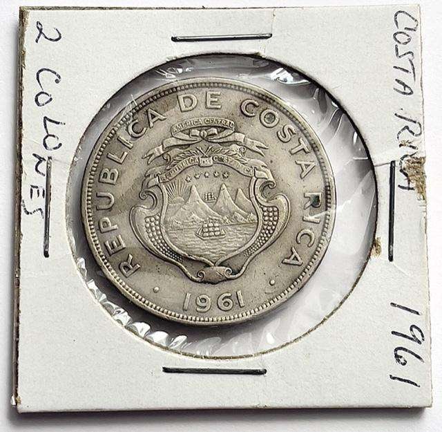 1961 Costa Rica 2 Colones: Winner shall receive the exact coin shown here. (SJ/B)