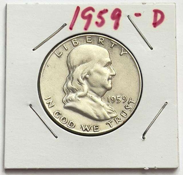 1959-D Franklin Silver Half Dollar (1 of 2)