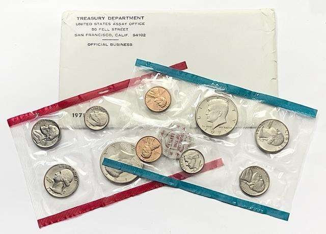 1971 United States Uncirculated Coin Set (11-coins): Winner shall receive the exact (11-coin) set shown here. (SJ/B)