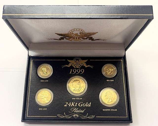1999 United States 24kt Gold Plated Coin Set (5-coins) (1 of 5)