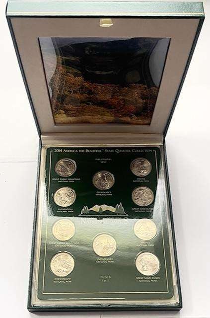 2014 America the Beautiful National Park Quarters Gallery (10-coins): Winner shall receive the exact (10-coins) shown here. (SJ/B)