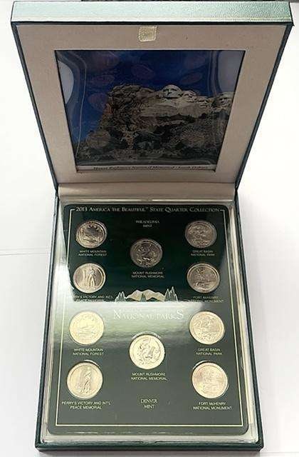 2013 America the Beautiful National Park Quarters Gallery (10-coins): Winner shall receive the exact (10-coins) shown here. (SJ/B)