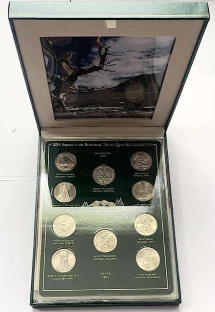 2013 America the Beautiful National Park Quarters Gallery (10-coins): Winner shall receive the exact (10-coins) shown here. (SJ/B)