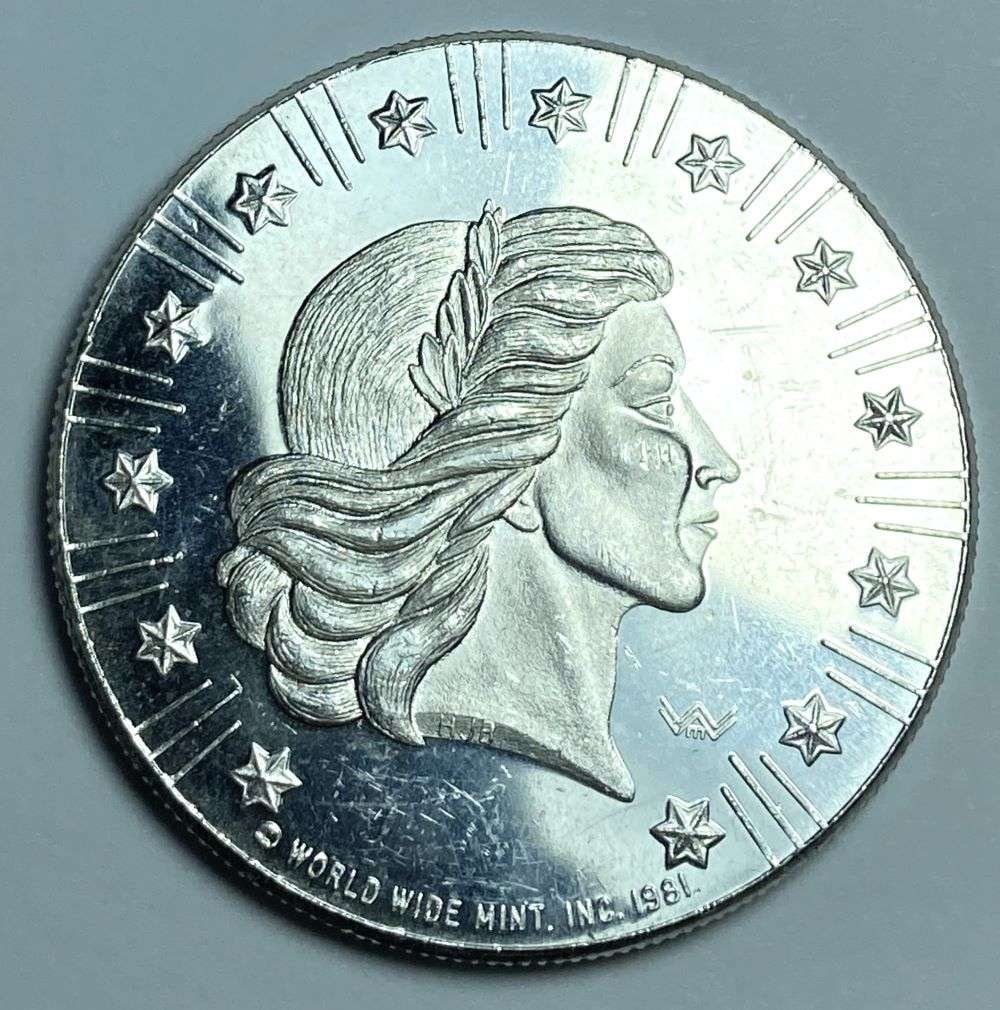 1981 World Wide Mint American Eagle .999 Silver 1 ozt: Winner shall receive the exact coin shown here. (CD/B)