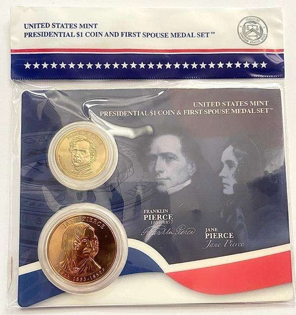 2010 U.S. Mint Franklin Pierce Presidential $1 Coin & First Spouse Medal Set (2-coins) (1 of 2)