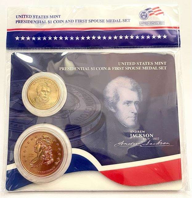 2008 U.S. Mint Andrew Jackson Presidential $1 Coin & First Spouse Medal Set (2-coins) (1 of 2)