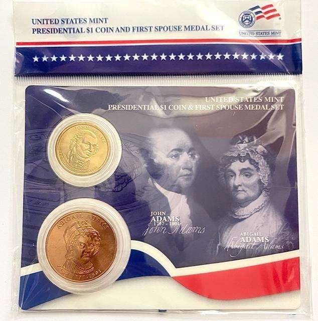 2007 U.S. Mint Johns Adams Presidential $1 Coin & First Spouse Medal Set (2-coins) (1 of 2)