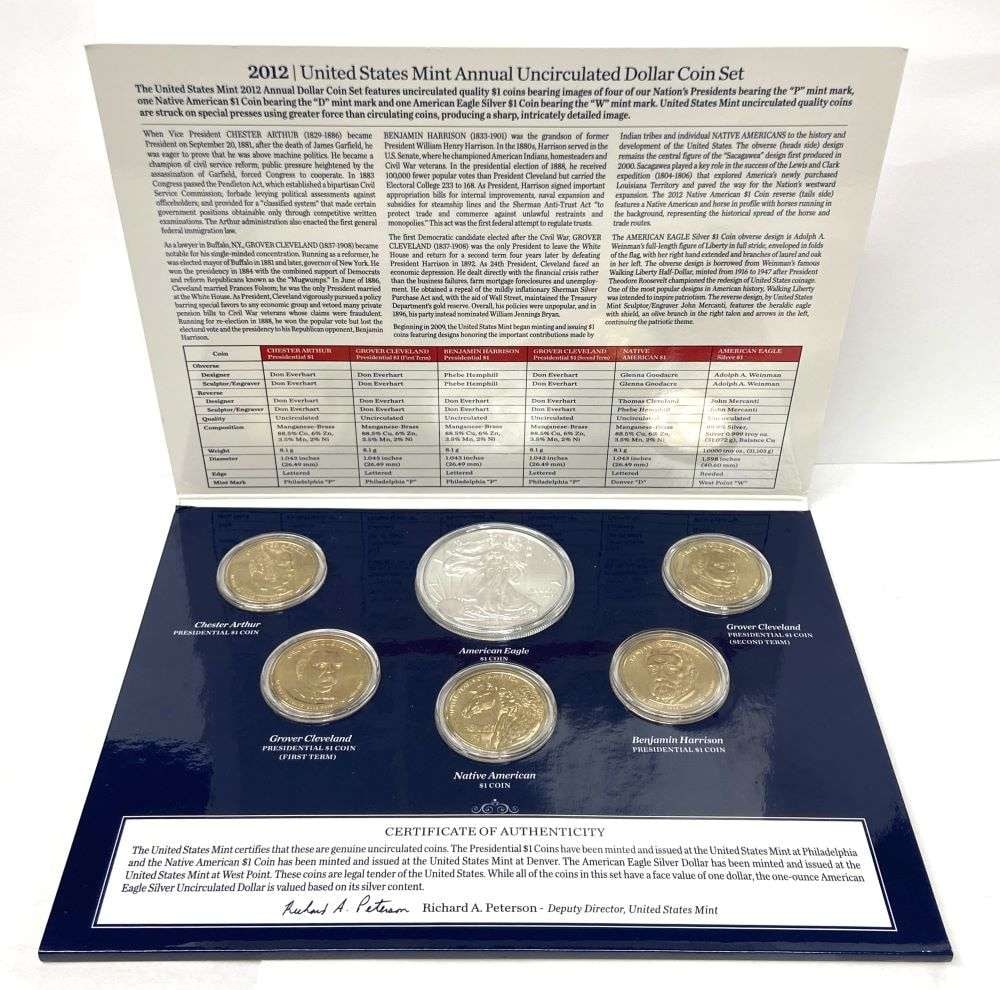 2012 United States Mint Annual Uncirculated Dollar Coin Set (6-coins) (1 of 4)