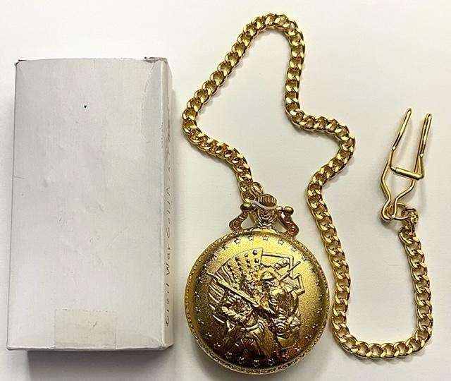 American Civil War 150th Gold Tone Pcket Watch: Winner shall receive the exact item shown here. (SJ/B)
