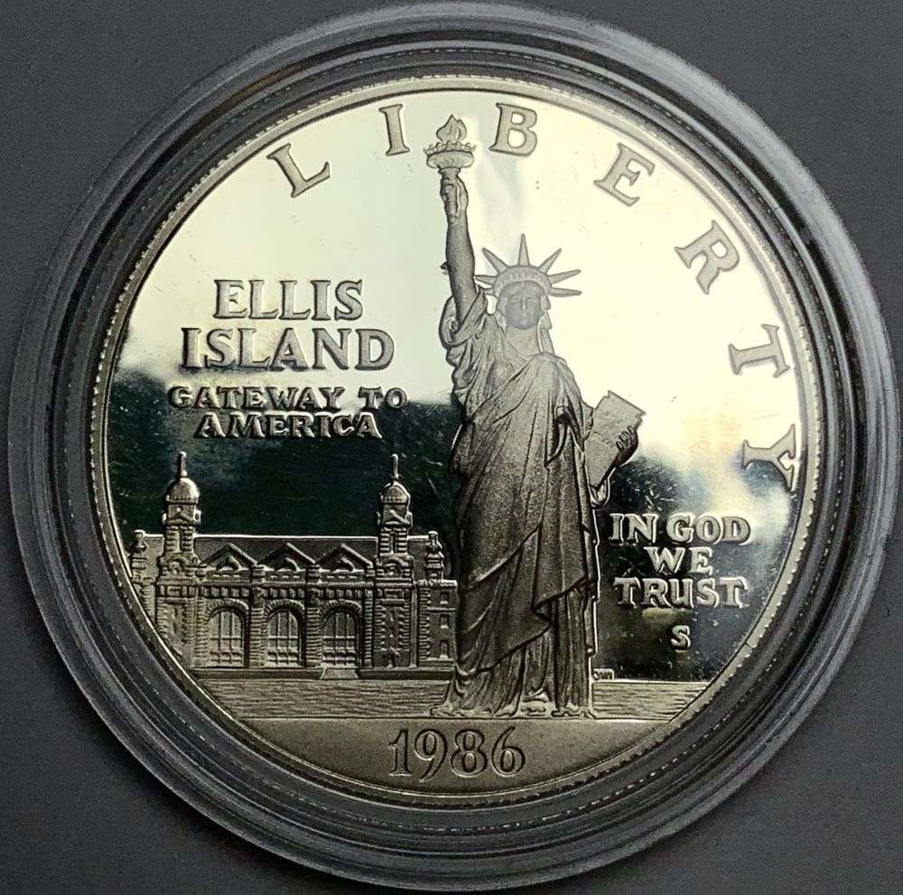 1986-S Ellis Island "Gateway To America" Proof Silver Dollar (1 of 2)