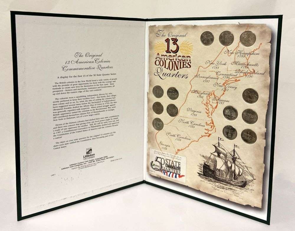 The Original 13 American Colonies Quaters Book (13-coins) (1 of 4)