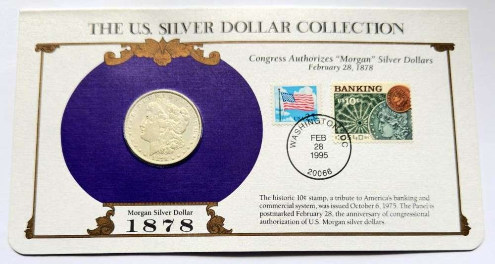 1878 Morgan Silver Dollar U.S. Postal Commemorative Stamp Set (1 of 5)