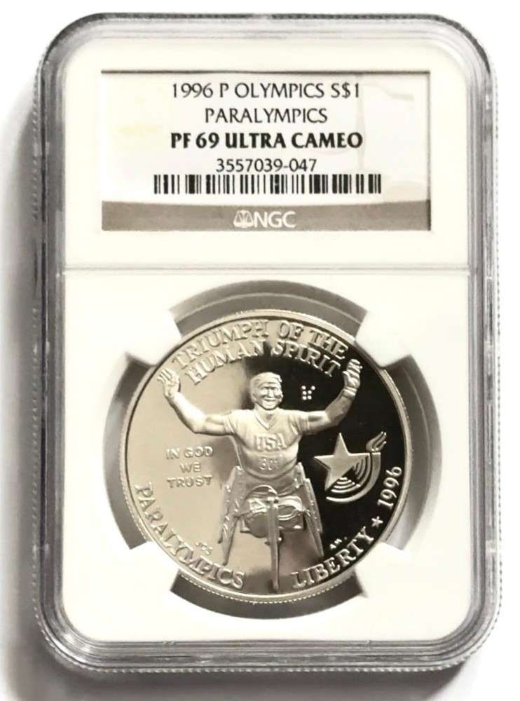 1996 Paralympics Commemorative Silver Dollar NGC PR69 ULTRA CAMEO (SJ/B) (1 of 4)