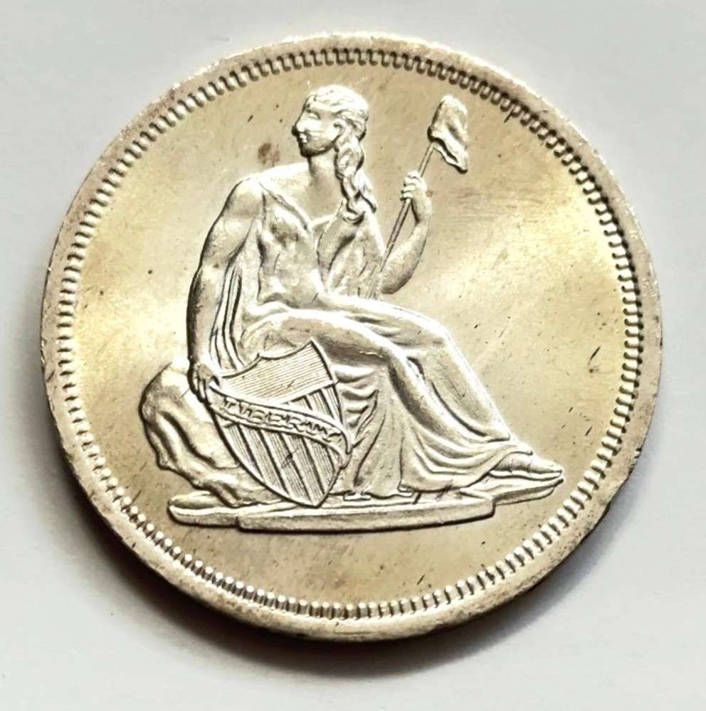 Toned Seated Liberty Design 1 ozt .999 Silver (1 of 2)