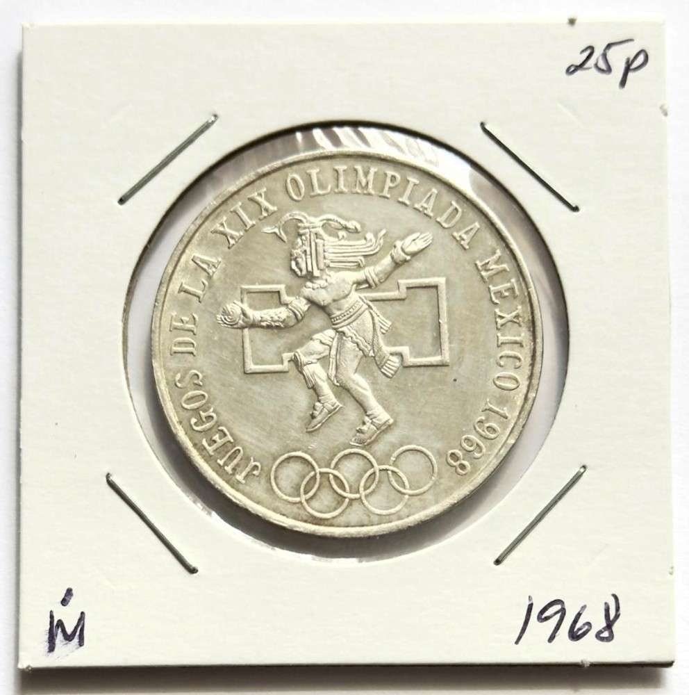 1968 Mexico Olympics 25 Pesos BU .5209 ozt ASW .720 Silver (1 of 2)