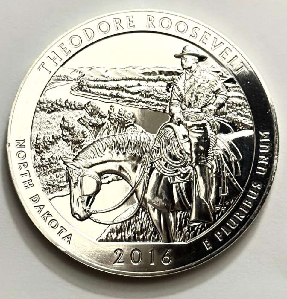 2016 North Dakota Theodore Roosevelt National Park ATB Proof 5 ozt .999 Silver (1 of 4)