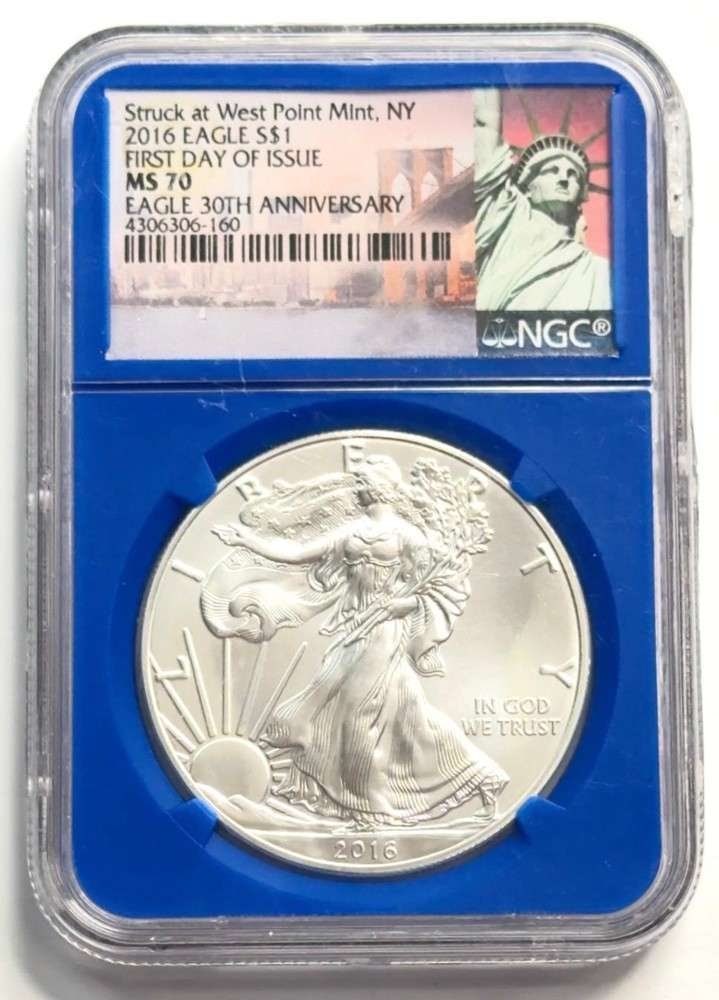 2016 American Silver Eagle NGC MS70 First Day of Issue 30th Anniversary (1 of 4)